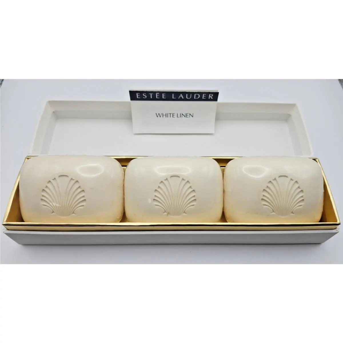 3-New Estee Lauder White Linen Perfumed Soap Bar Full Size 12 Oz. Total