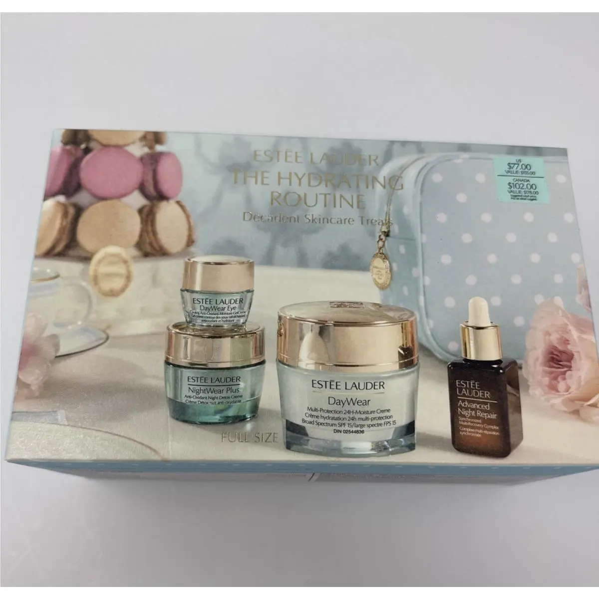 Estee Lauder 4 Pc Hydrating Routine Decadent Skincare Treats Set + Travel Case