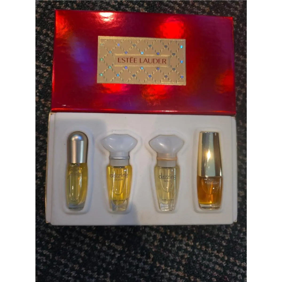 Vintage Estee Lauder 4 Piece Perfume Treasures Gift Set