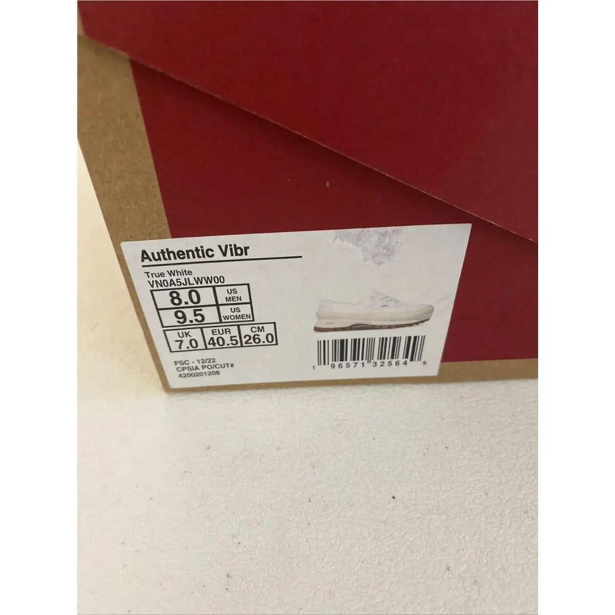 Vans shoes - Vans Authentic Vibram - Authentic Vibram - VNOA5JLWWOO - White (UPC: 0196571325649) 3