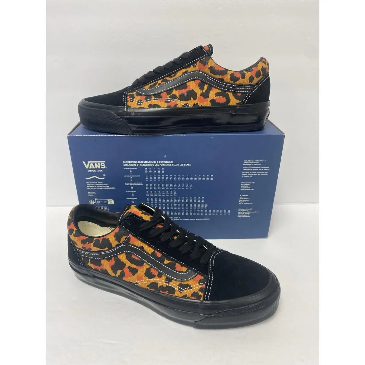 Vans M 9 Premium LX Old Skool Skate Shoes Leopard Black