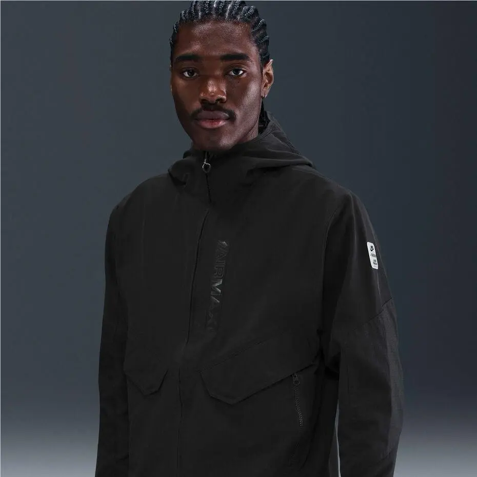 Nike Air Max Woven Jacket Hooded Zip Up Black IF0849-010 Men Size S