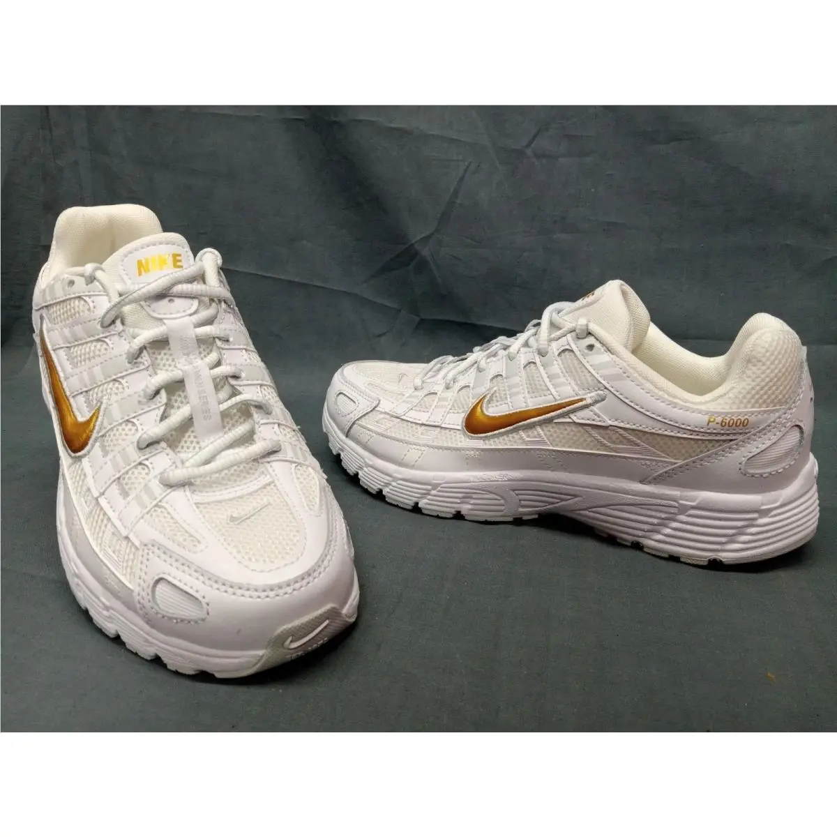 Nike P-6000 GS Sneakers White Metallic Gold Boys Size 5