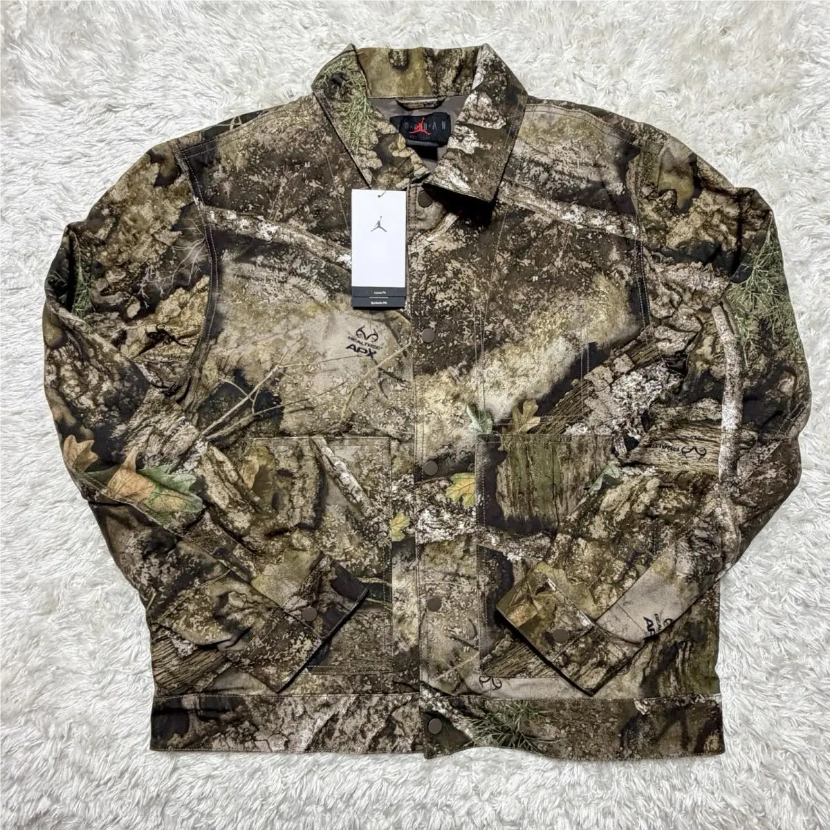 Air Jordan Flight Camo Realtree Jacket Olive Sail Mens Medium HV0649-222 by Nike
