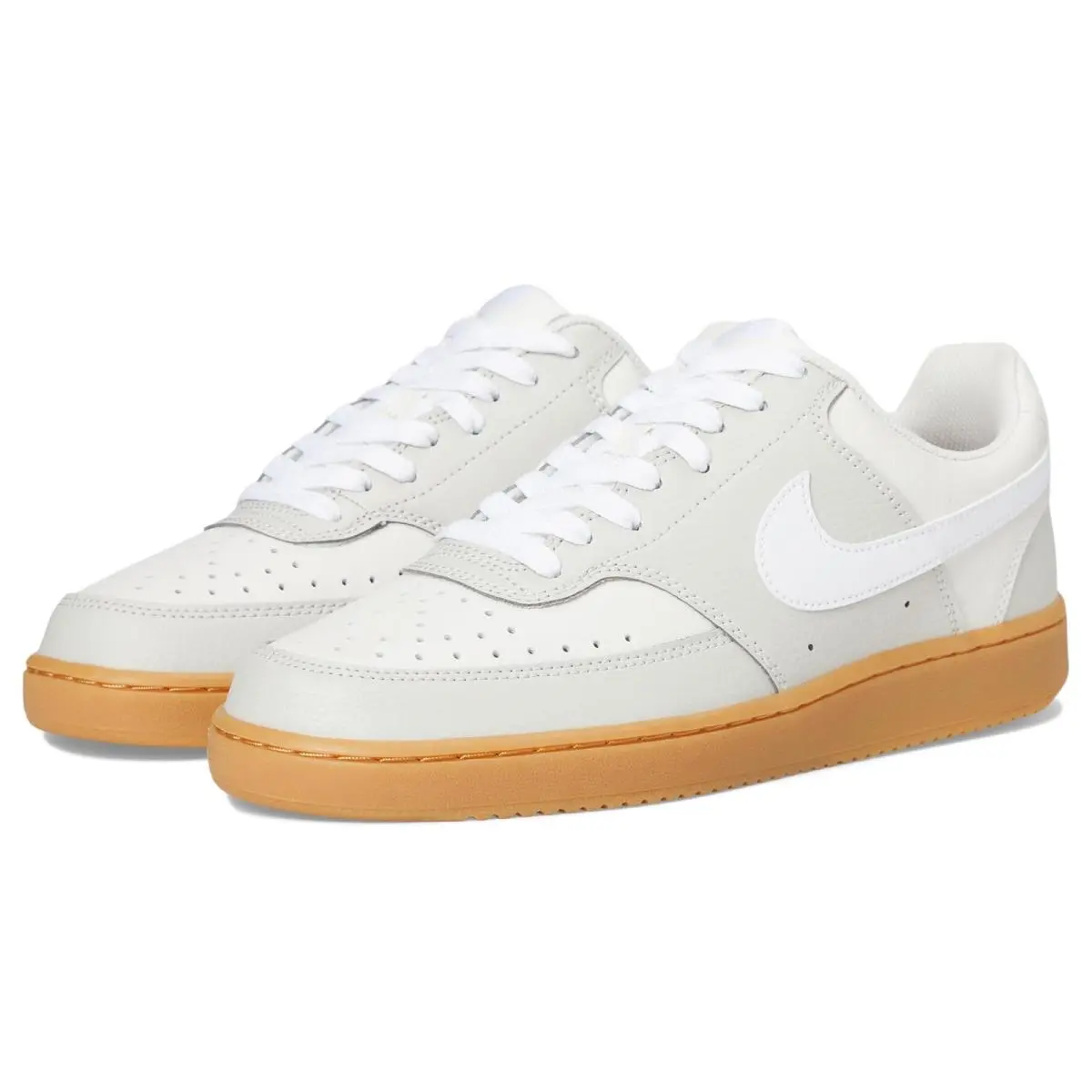 Nike Womens Court Vision Low Light Bone/white/phantom/gum Yellow 8.5 Medium - Light Bone/White/Phantom/Gum Yellow