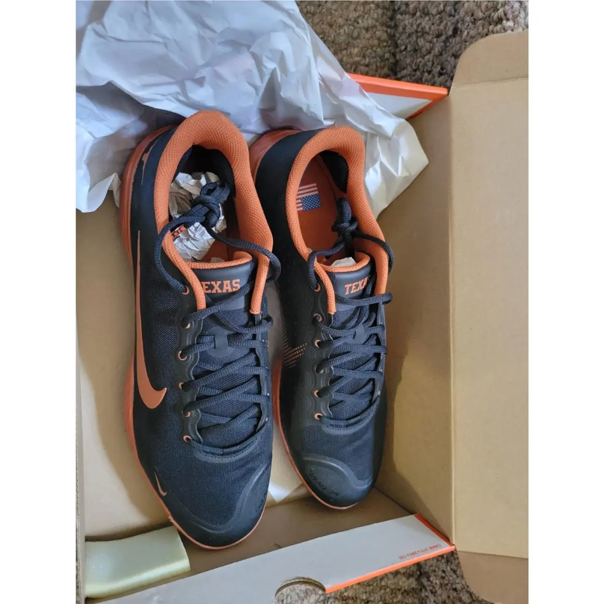 Nike Alpha Huarache Elite 3 LW Low Baseball Cleats Texas Longhorns Size 16