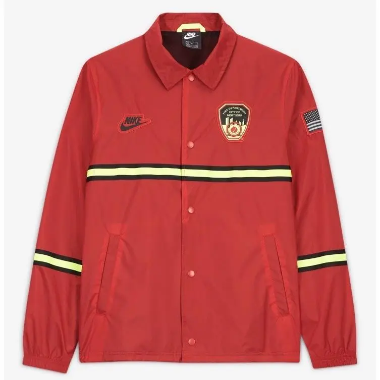 Nike Fdny York Fire Department Coaches Jacket Red CW4799-657 Size Large L