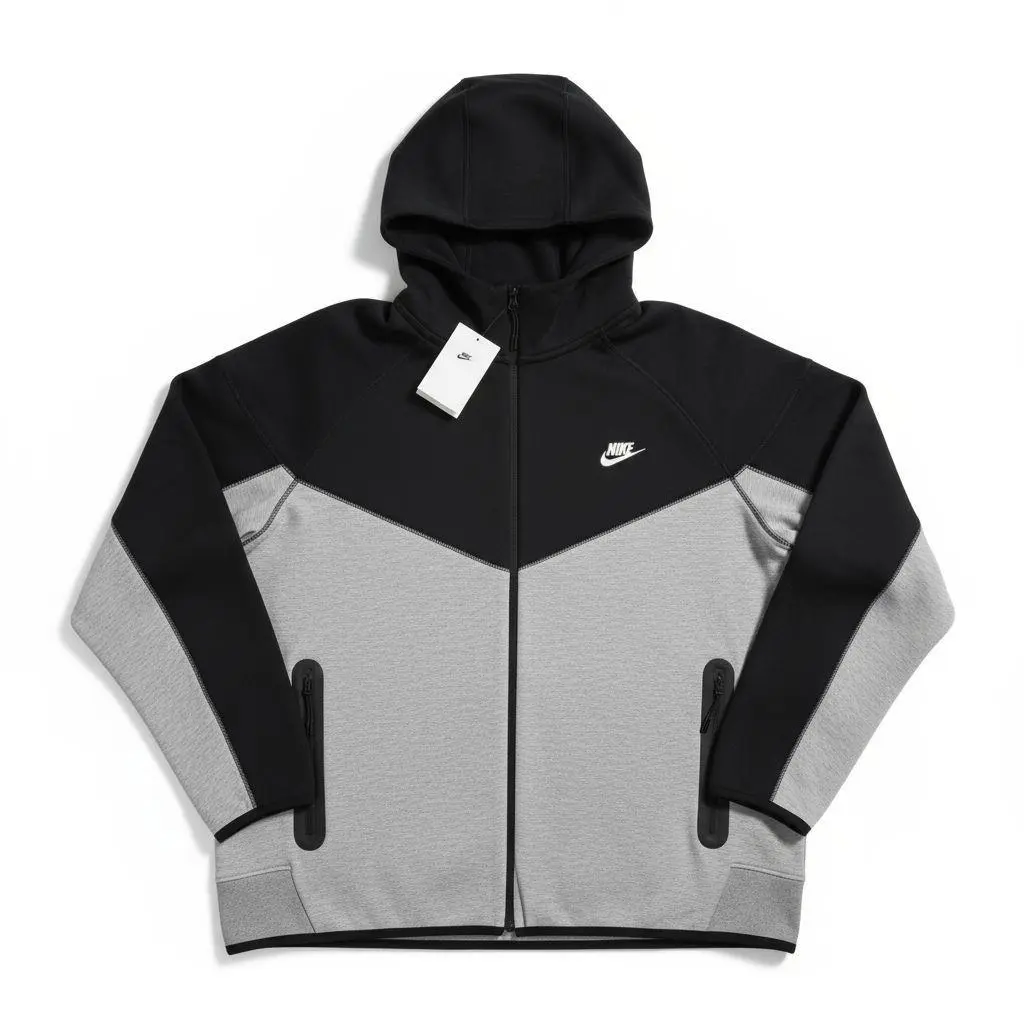 Tech Fleece Windrunner Men`s Size Xxl Hoodie Jacket Gray/black FB7921-064 by Nike