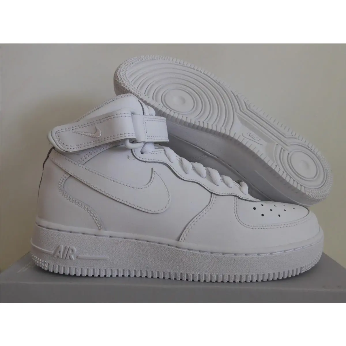Nike Air Force 1 Mid GS All White White-white Sz 6.5Y 314195-113