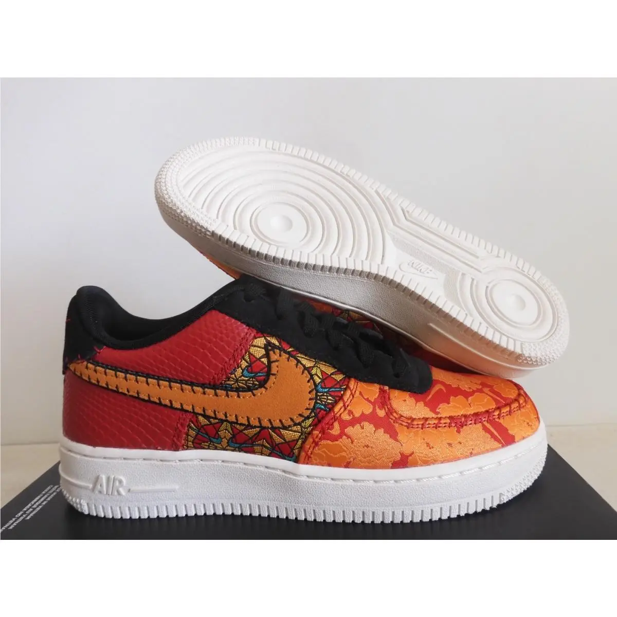 Nike Air Force 1 Premium GS Chinese Year Gym Red-orange Sz 5Y AV5167-600