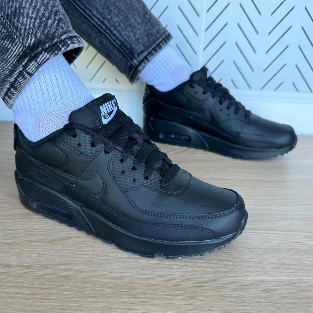 ⭐nike Air Max 90 Recraft Sz 5.5Y Big Kids Running Shoes Sneaker Black CD6864-001