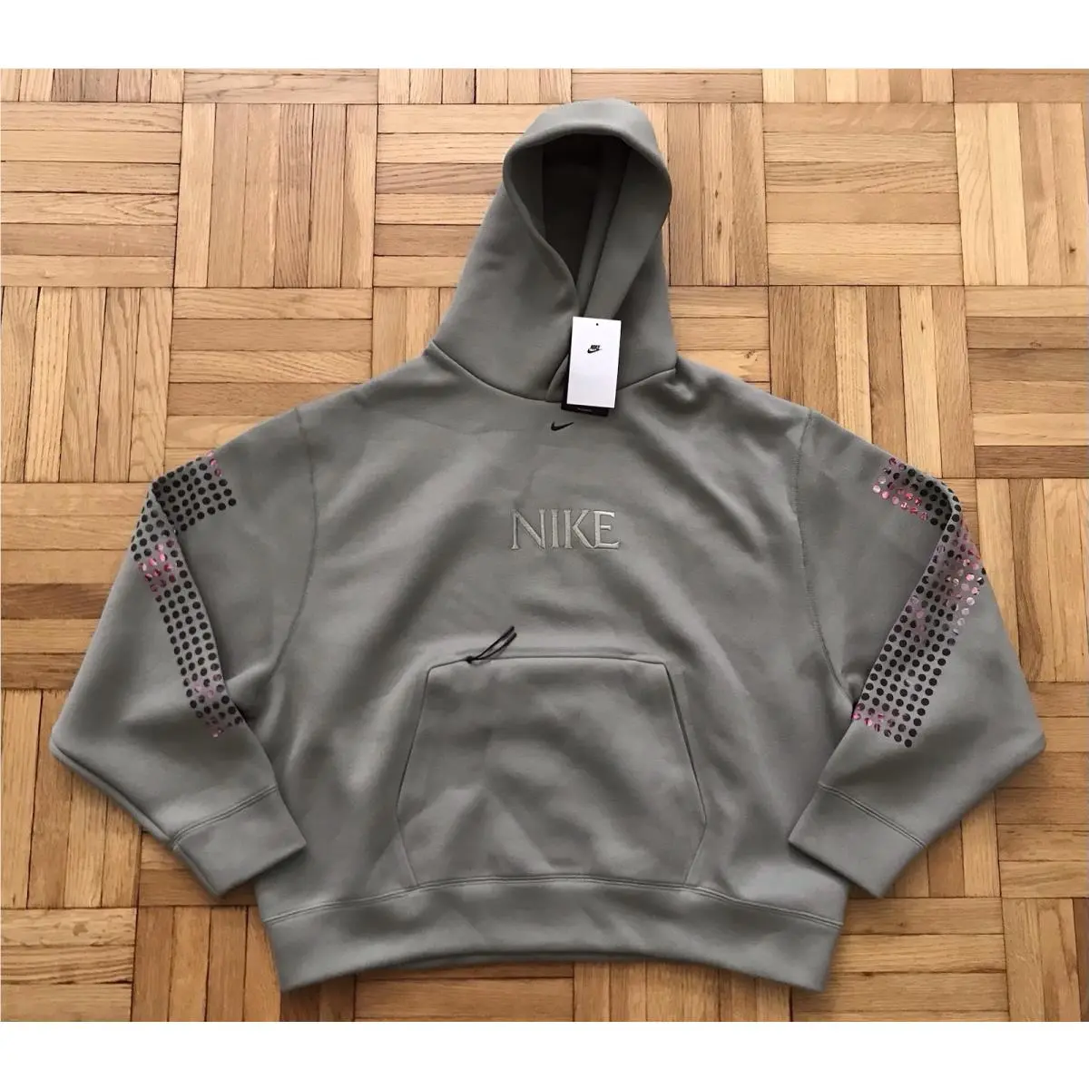 Size Large Mens Nike Tech Fleece Oversized Fit Hoodie Olive Green HJ0683-320