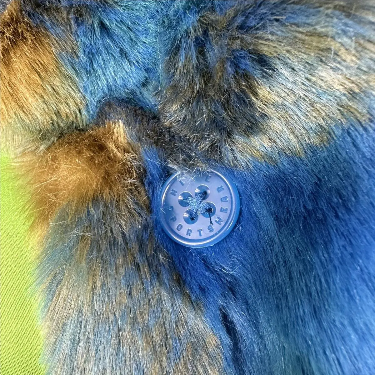 Nike clothing - Nike Sportswear Faux Fur Jacket - DD4541-476 - Court Blue/Mean Green (UPC: 195242454213) 5