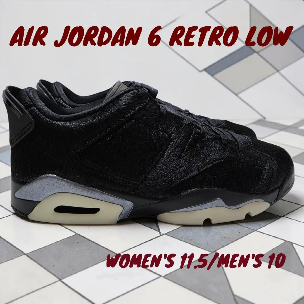 Nike Wmns Air Jordan VI 6 Retro Low AJ6 Blackout Glow In Dark IO9786-001 sz 11.5