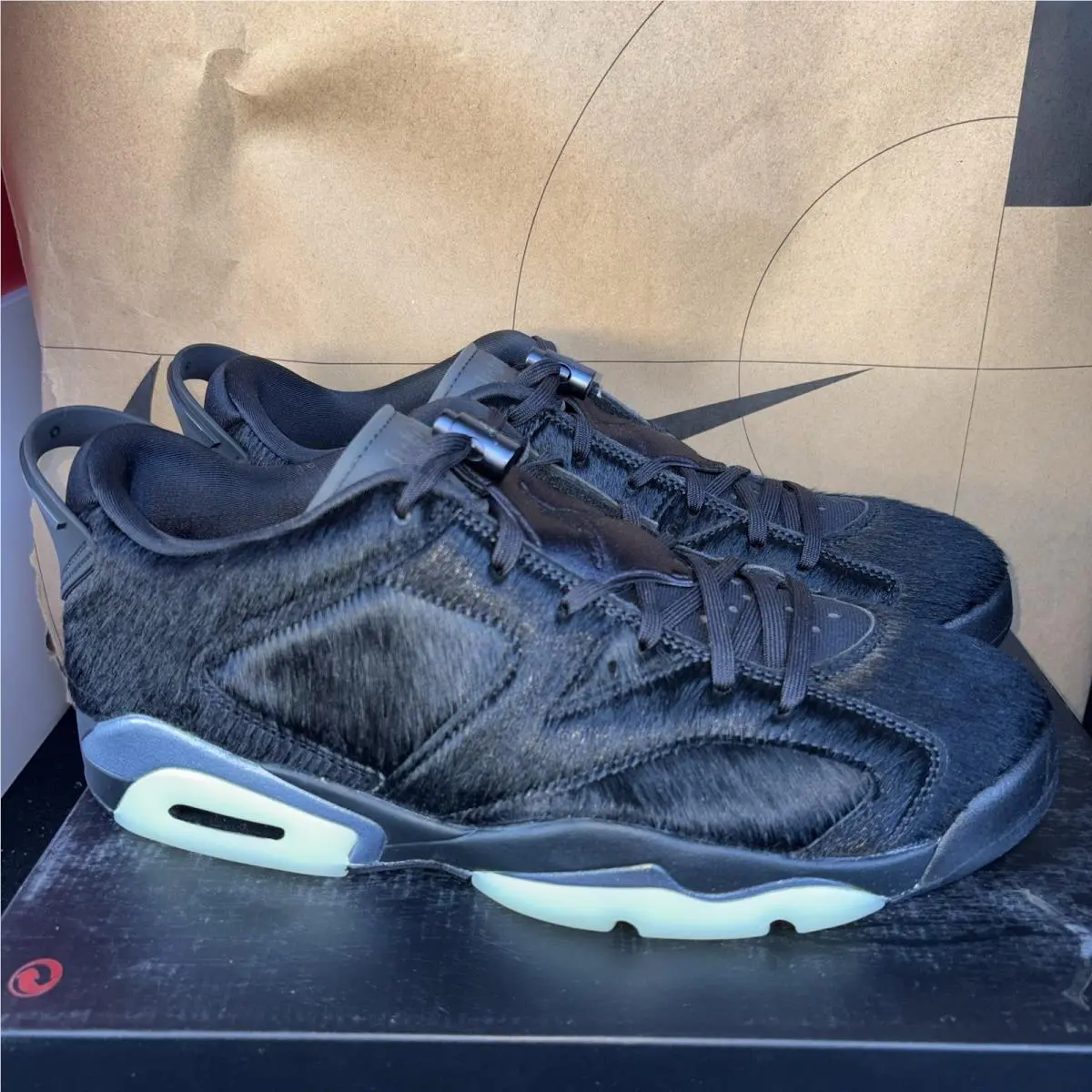 Nike Jordan 6 Retro Low Blackout Glow In Dark Nby IO9786-001 Men Size 9.5