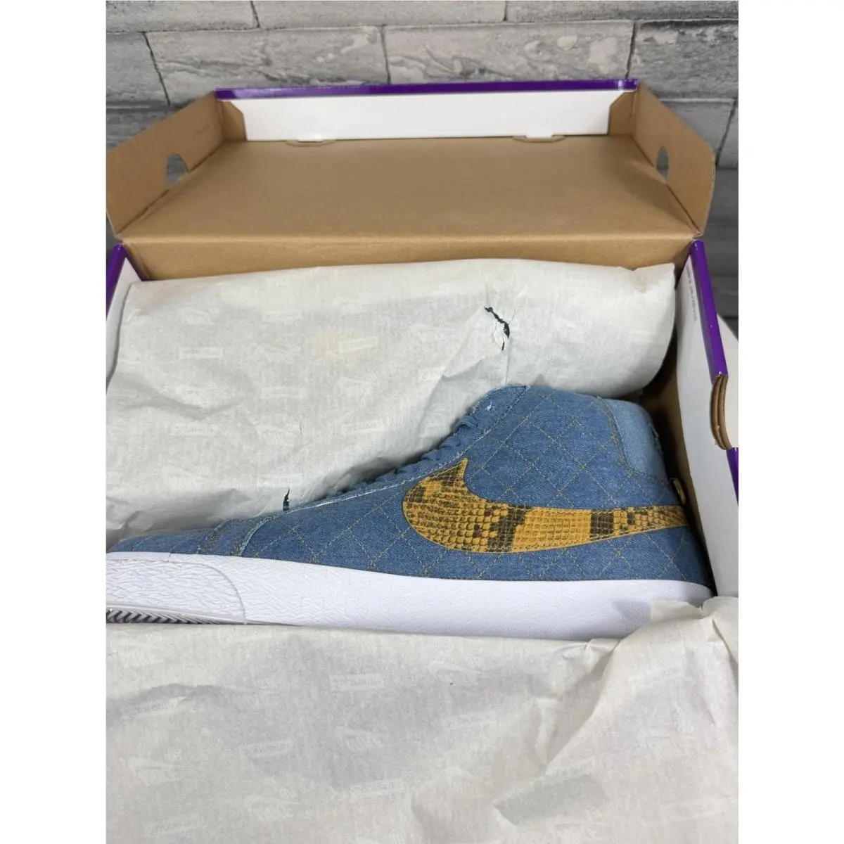 Nike X Supreme Denim Blazer Men’s Size 12 Sneaker Shoes