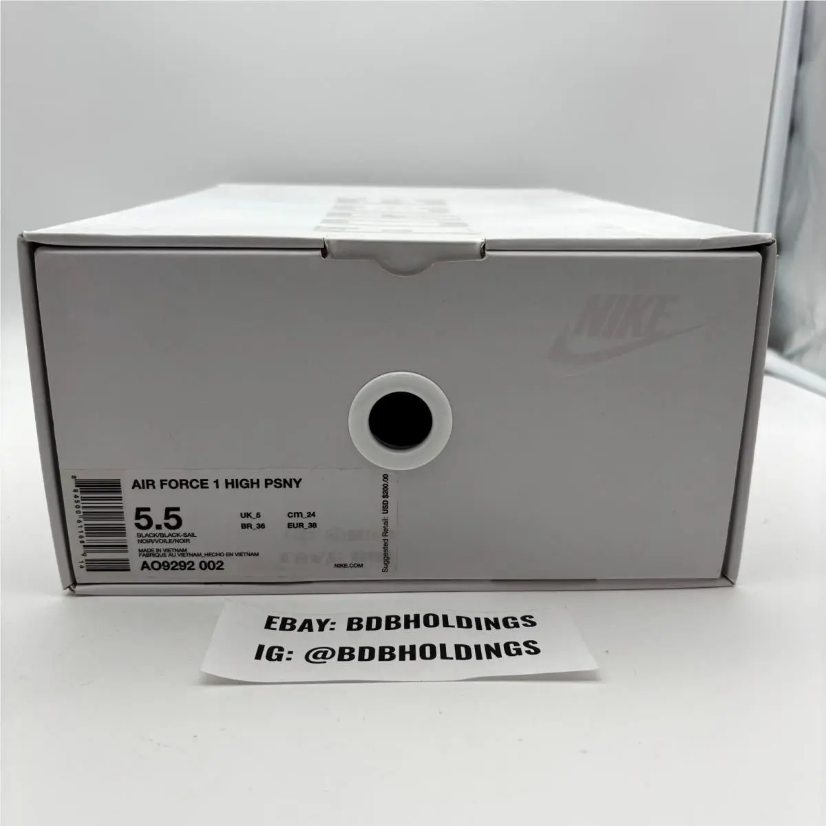 Nike shoes - Nike Air Force 1 High AO9292-002 - AO9292-002 - Black Sail (UPC: 884500611689) 9