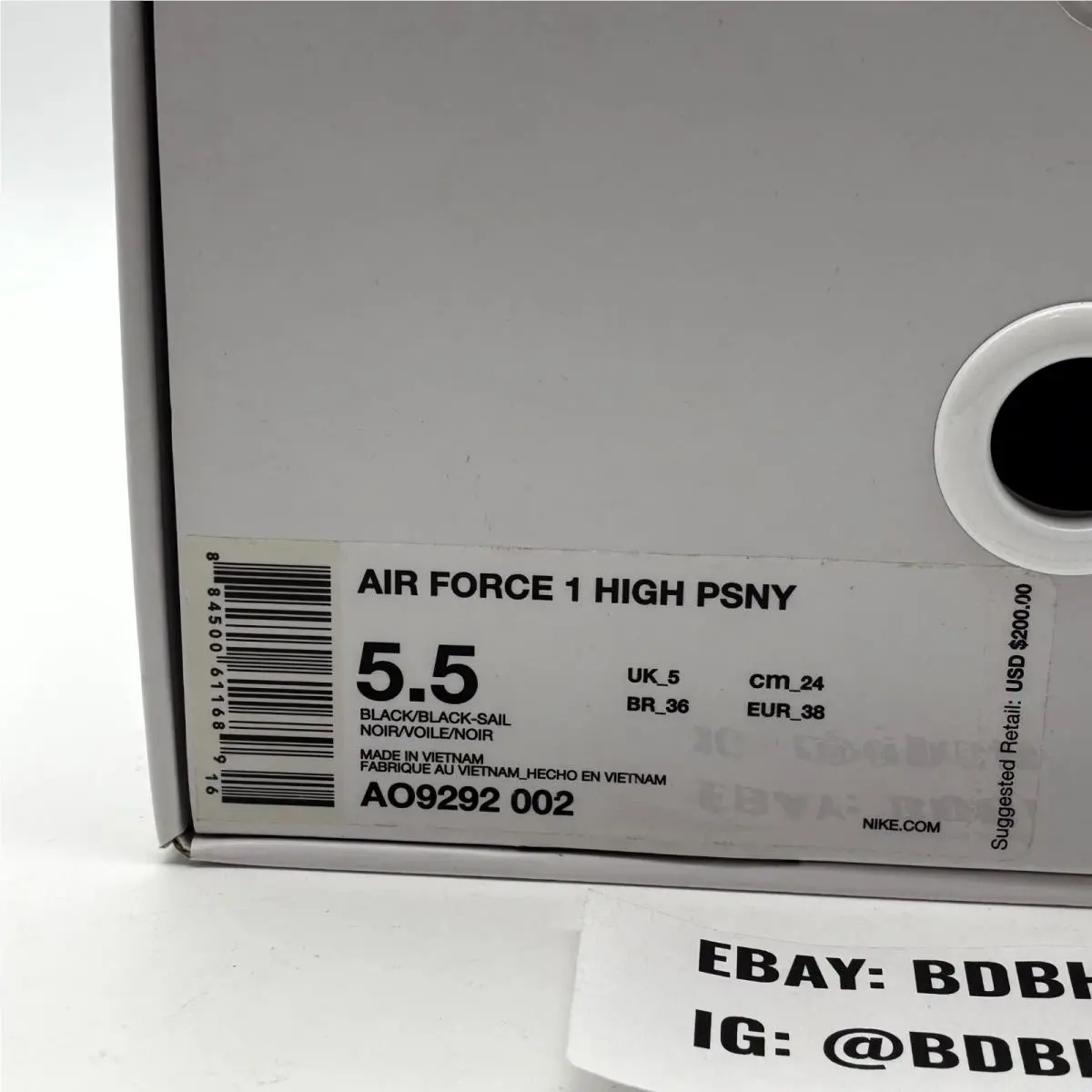 Nike shoes - Nike Air Force 1 High AO9292-002 - AO9292-002 - Black Sail (UPC: 884500611689) 10