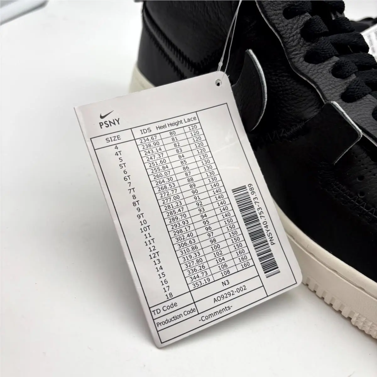 Nike shoes - Nike Air Force 1 High AO9292-002 - AO9292-002 - Black Sail (UPC: 884500611689) 6