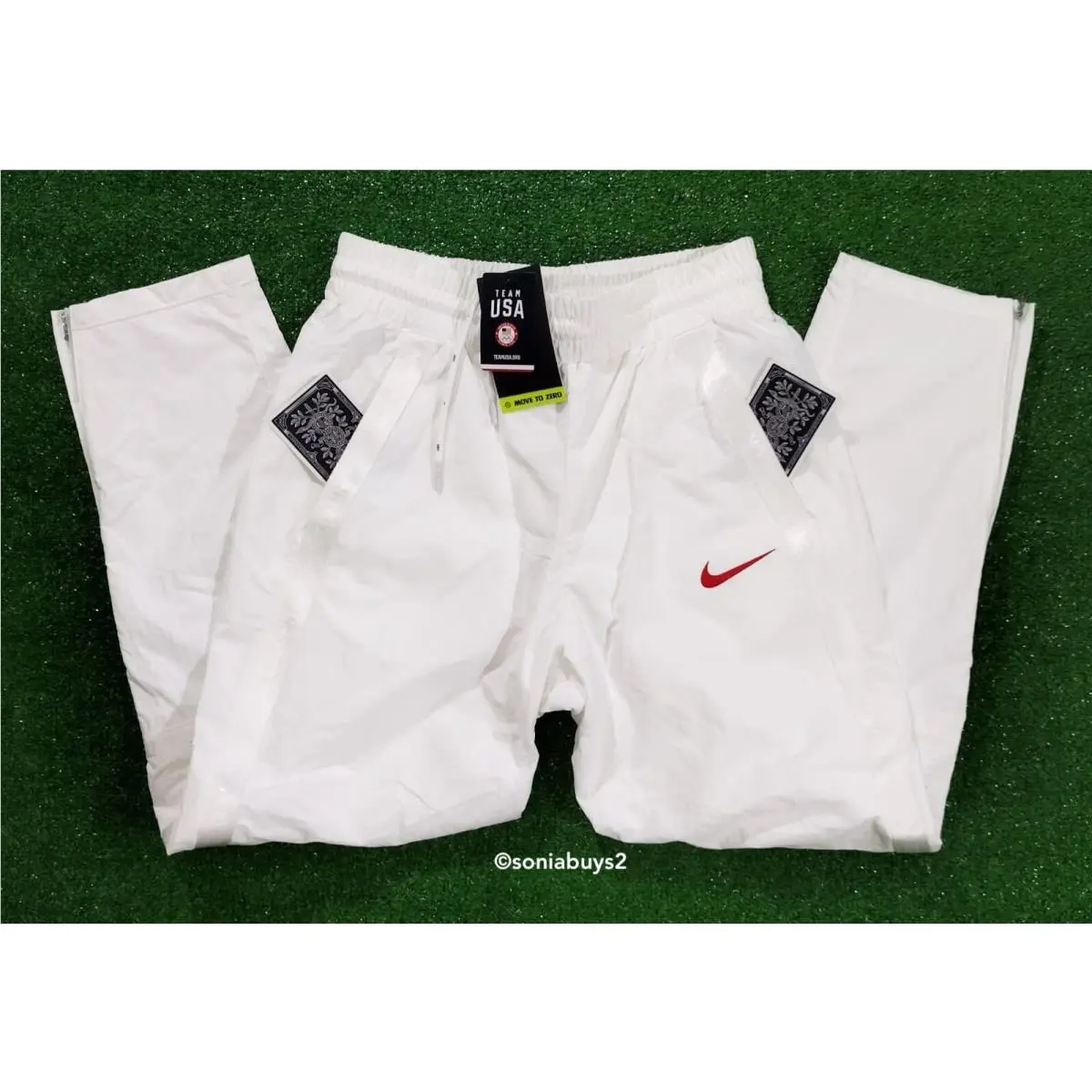 Nike Women`s Team Usa Medal Stand Pants CK4620-100 White Size S