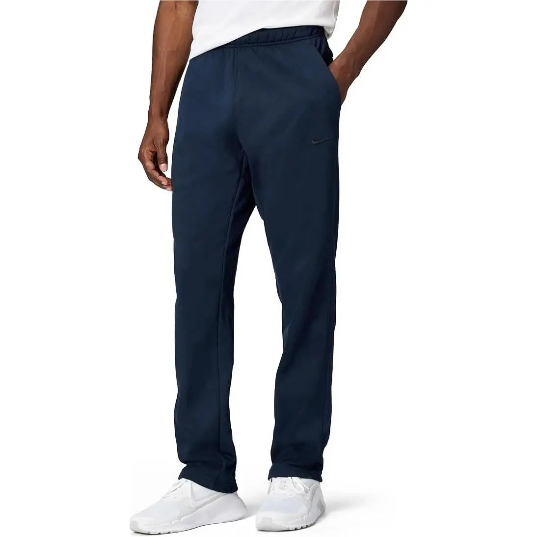 Men`s Therma-fit Open Hem Fitness Pants Sz S DQ4856-451 Obsidian/black by Nike