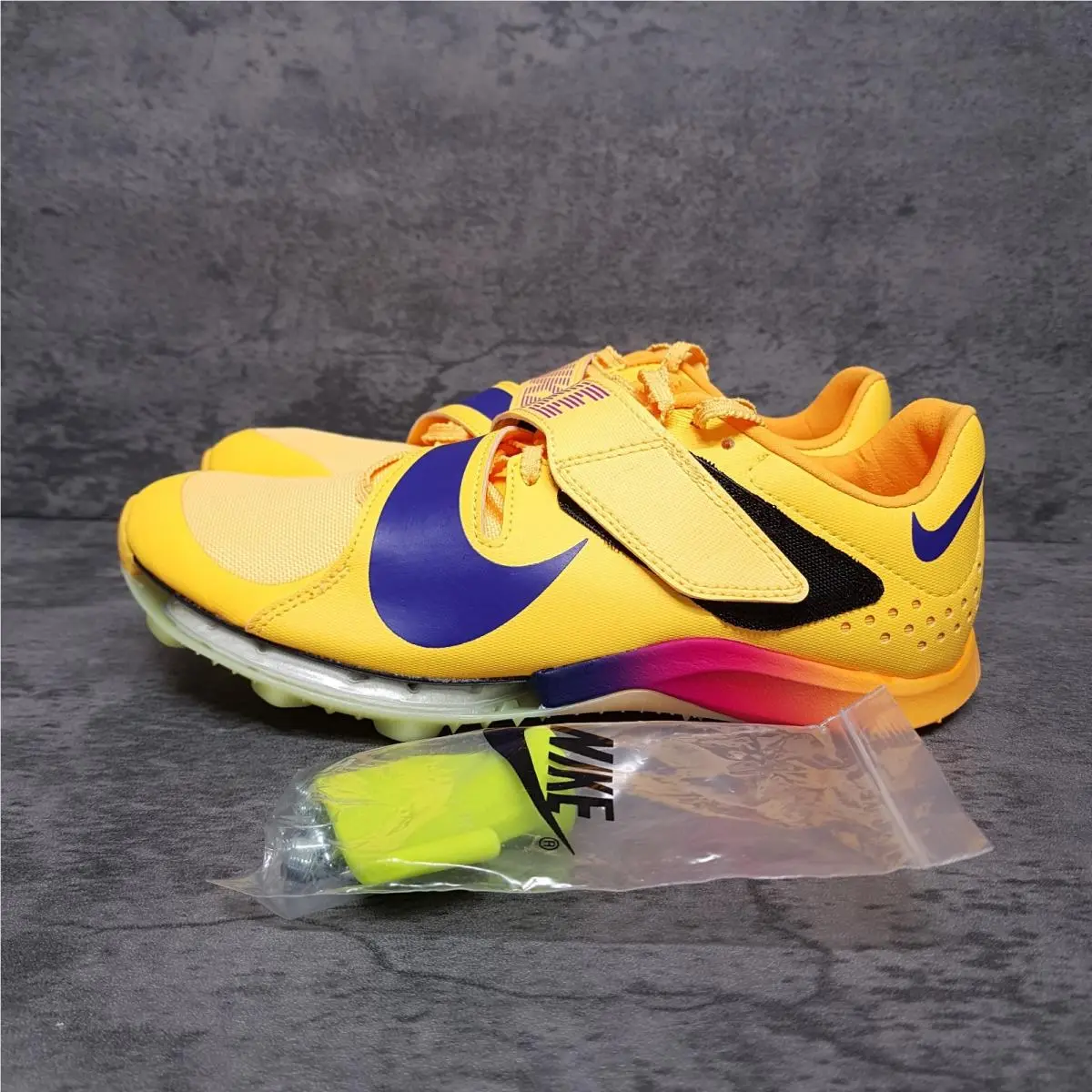 Nike Zoom Long Jump Elite Track Field Spikes Shoes Mens 6 Citron Pulse - Yellow