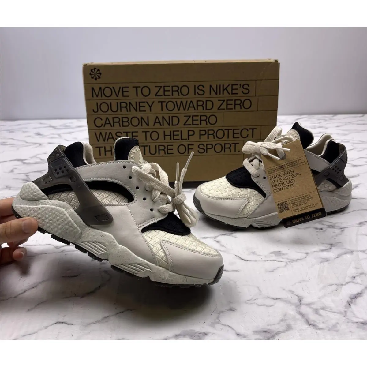 Nike Air Huarache Crater Prm Phantom Orewood DR0449-001 Women`s Size 5
