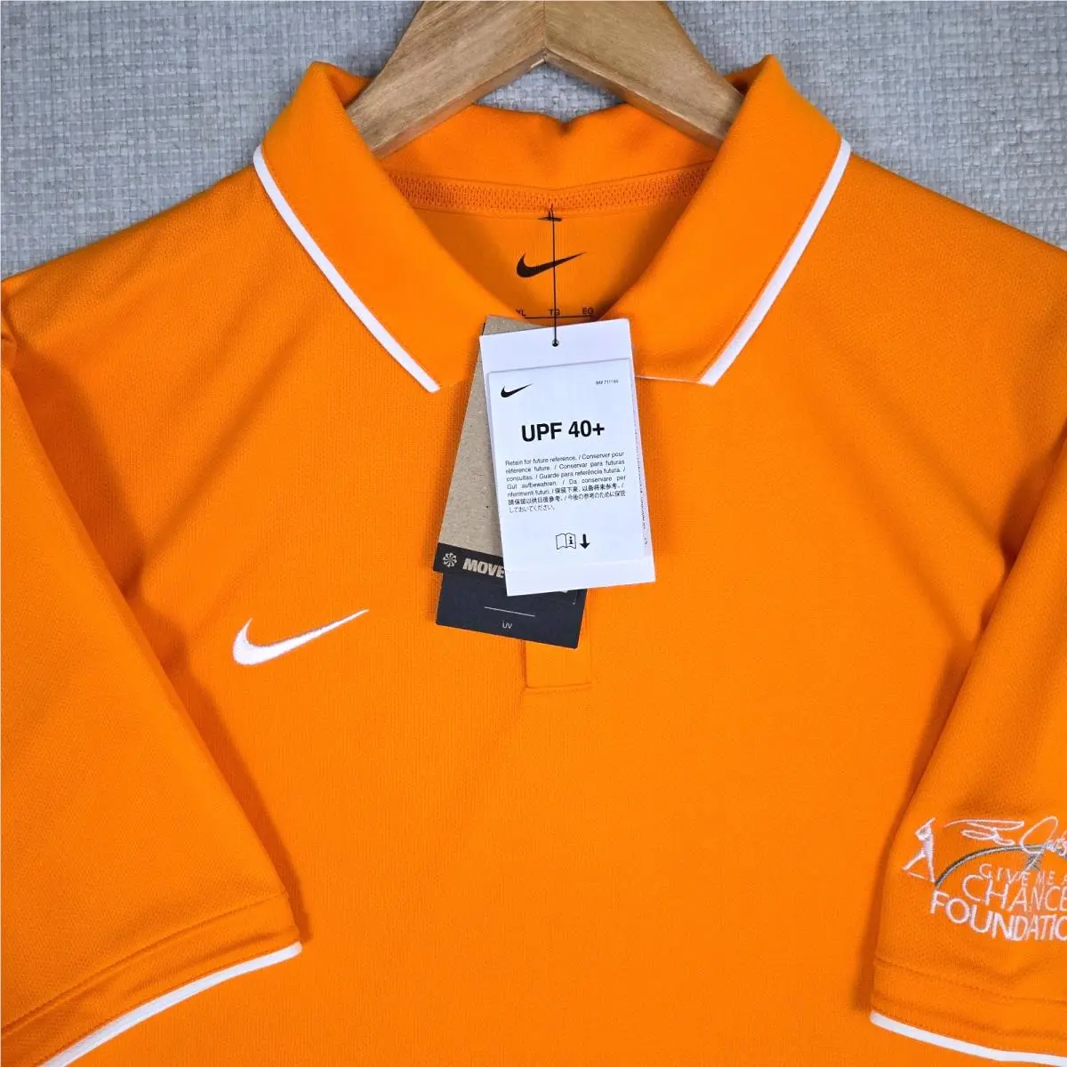 Nike x BO Jackson Mens Size XL Dri-fit Polo Shirt Orange Wicking Golf Casual
