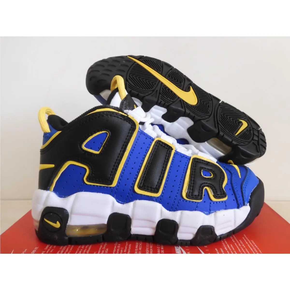 Nike Air More Uptempo PS Peace Love Basketball Blue-yellow Sz 1Y DC7301-400