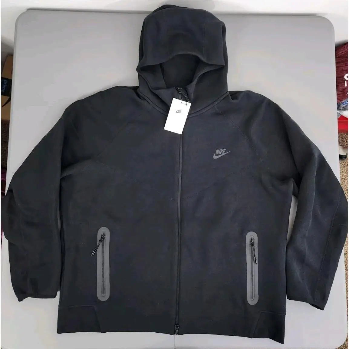 Nike Sportswear Tech Fleece Hoodie Triple Black FB7921-010 Men`s Size 2XL