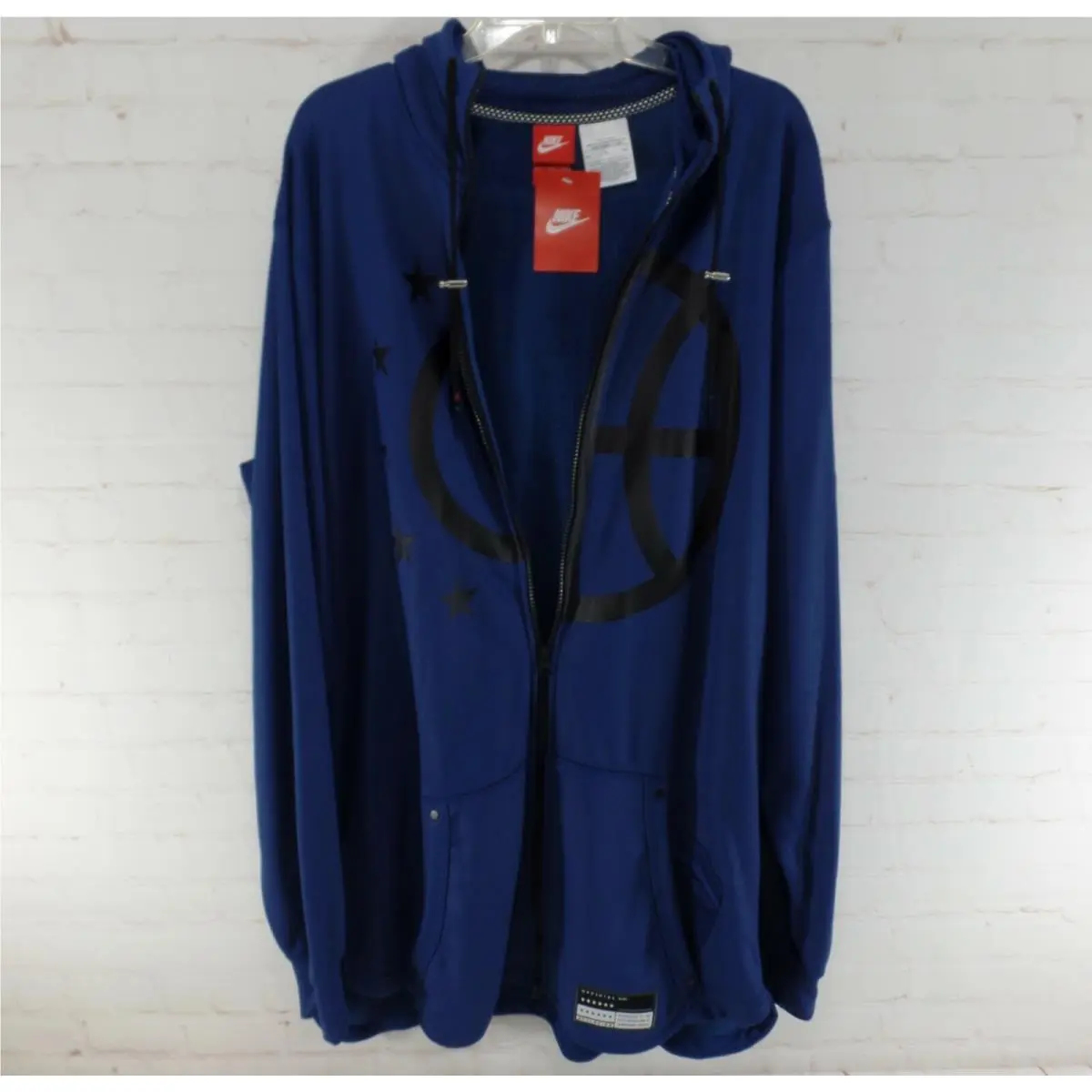 Men`s Nike Air Hooded Full Zip Jacket Size Xlt Blue Black Logo XL Tall