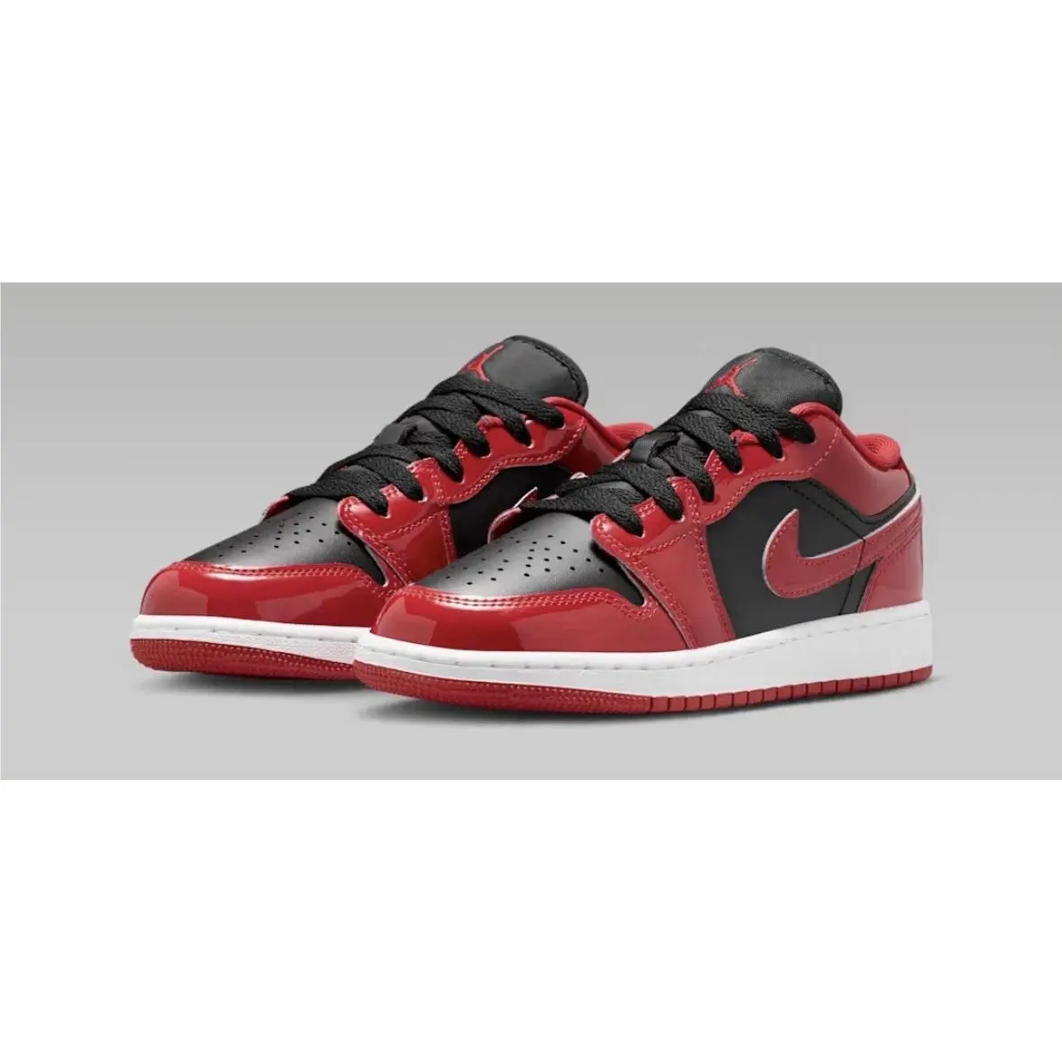 Air Jordan 1 Low SE GS Shoes Black White Red Big Kids` Size 4Y HV4396 006