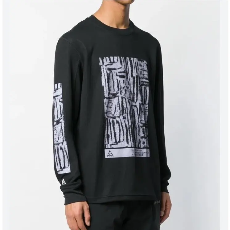 Nike Mens Nikelab Acg Sz 2xl Waffle Long Sleeve Shirt Black White Rare Oop