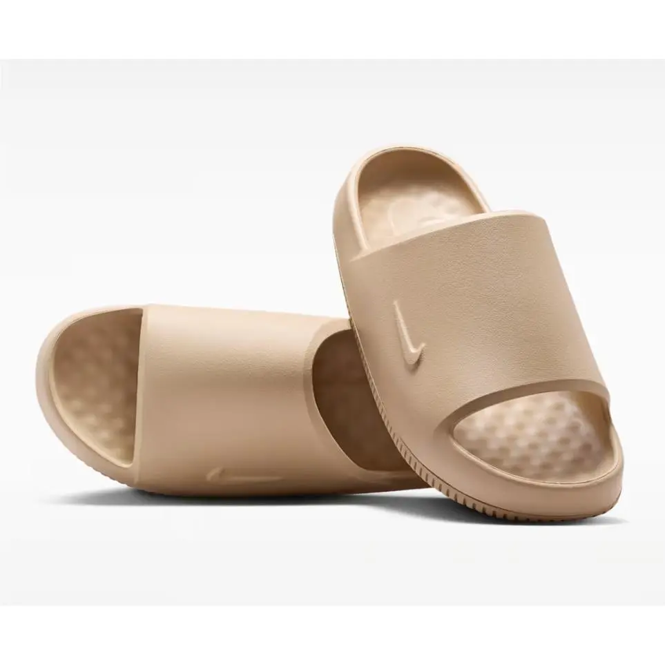Nike Calm Slide 2.0 Sandals Mens 12 Beige Foam Slip On Comfort Shoes Linen