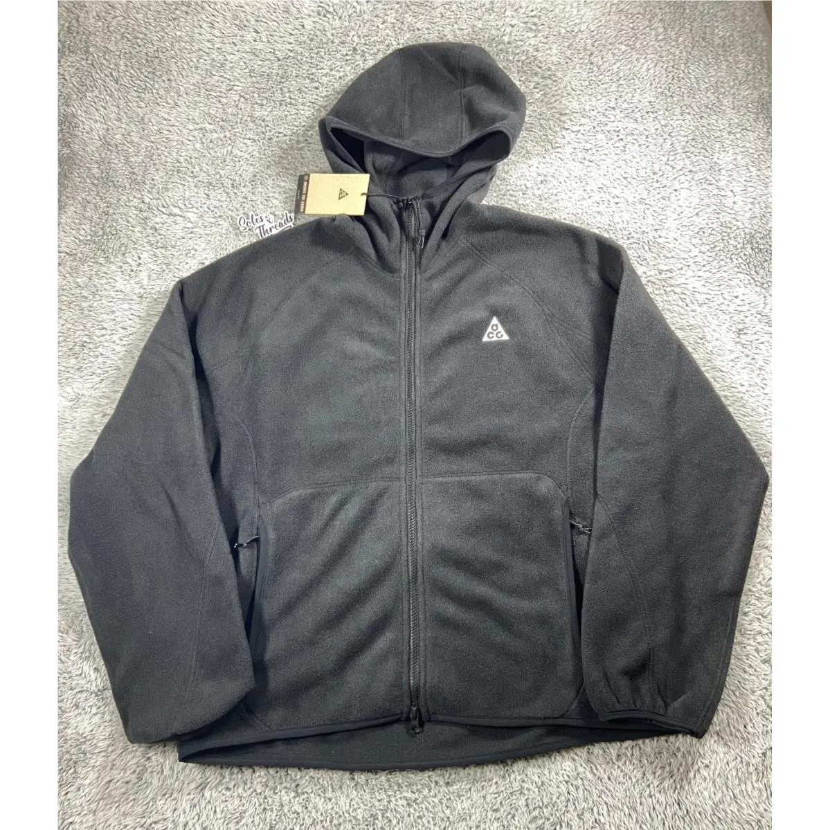 Nike Acg Wolf Tree Polartec FZ Fleece Jacket Size Medium Men Black HJ2460-010