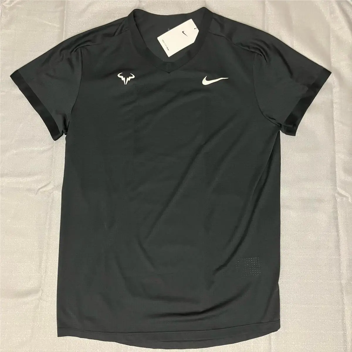 Nike clothing - Nike Court Rafael Nadal ADV Top - Black Metallic Silver 1
