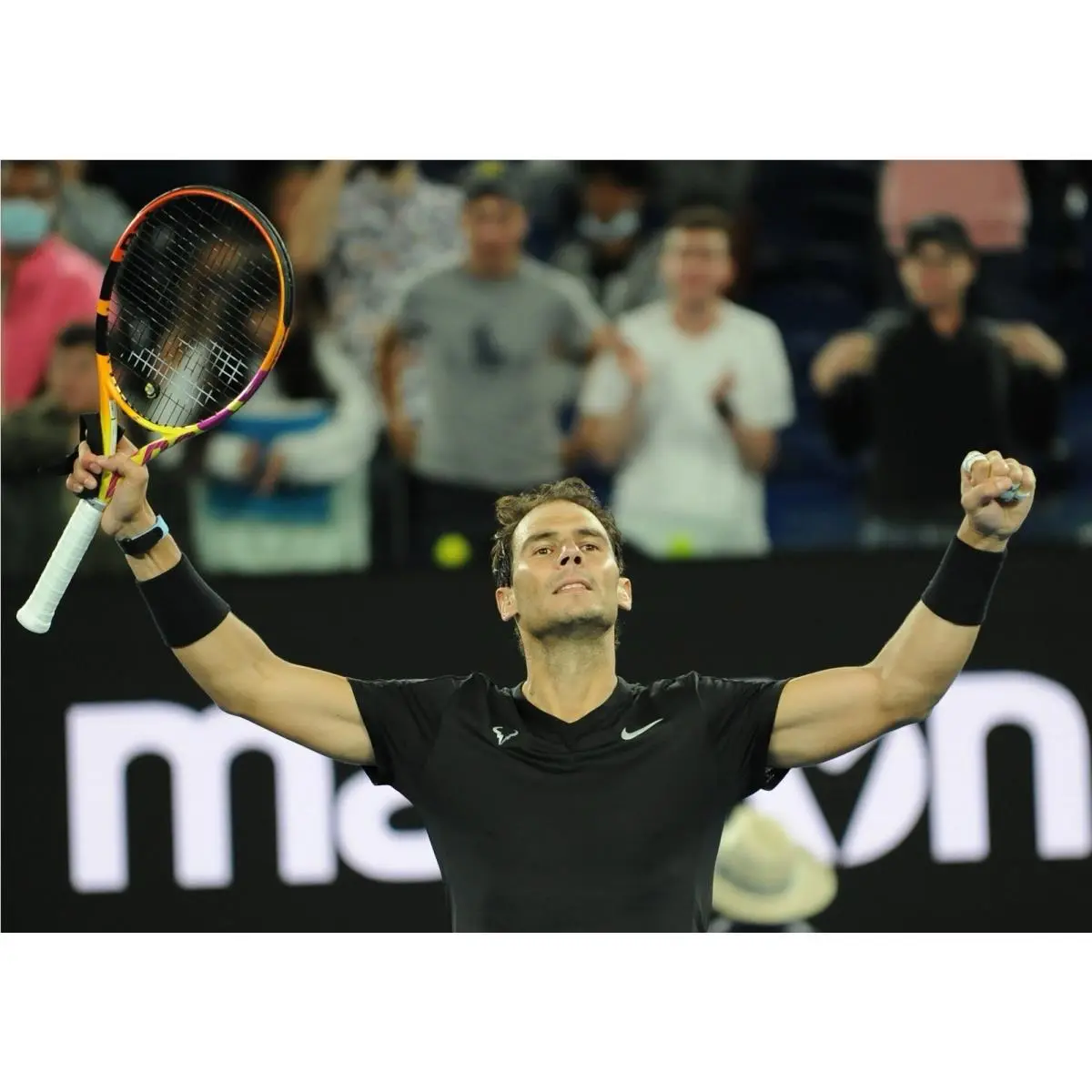 Nike Court Rafa Nadal Australian Open 2022 Win Polo Shirt DM4267 010 Black Sz L