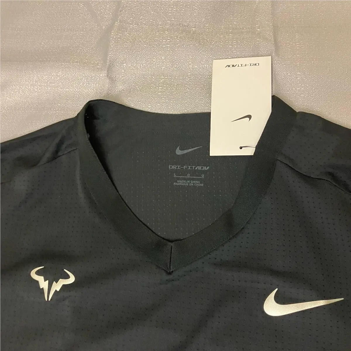 Nike clothing - Nike Court Rafael Nadal ADV Top - Black Metallic Silver 3