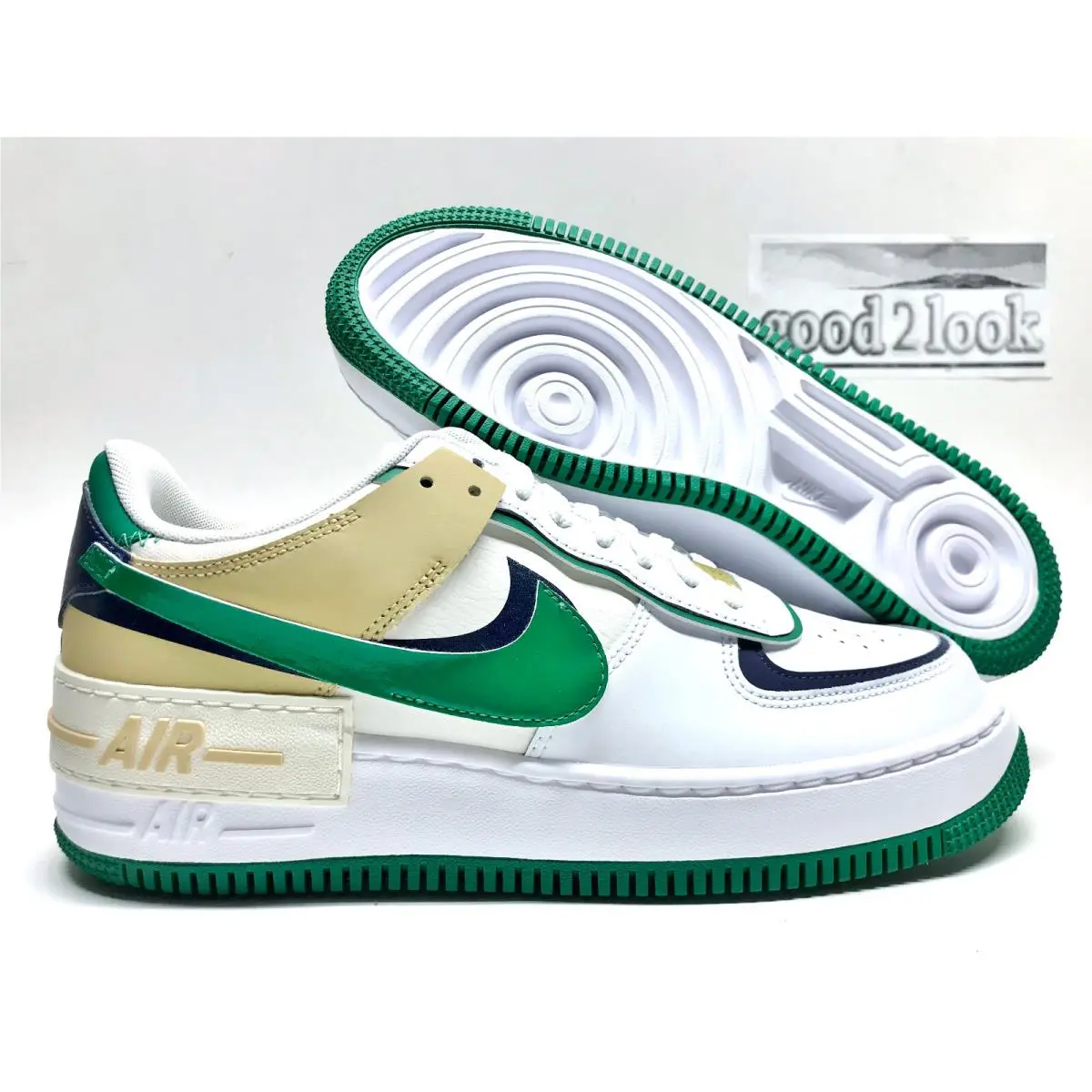 Nike AF1 Shadow Air Force 1 White/navy Size Women`s 10 Men 8.5 DZ1847-102