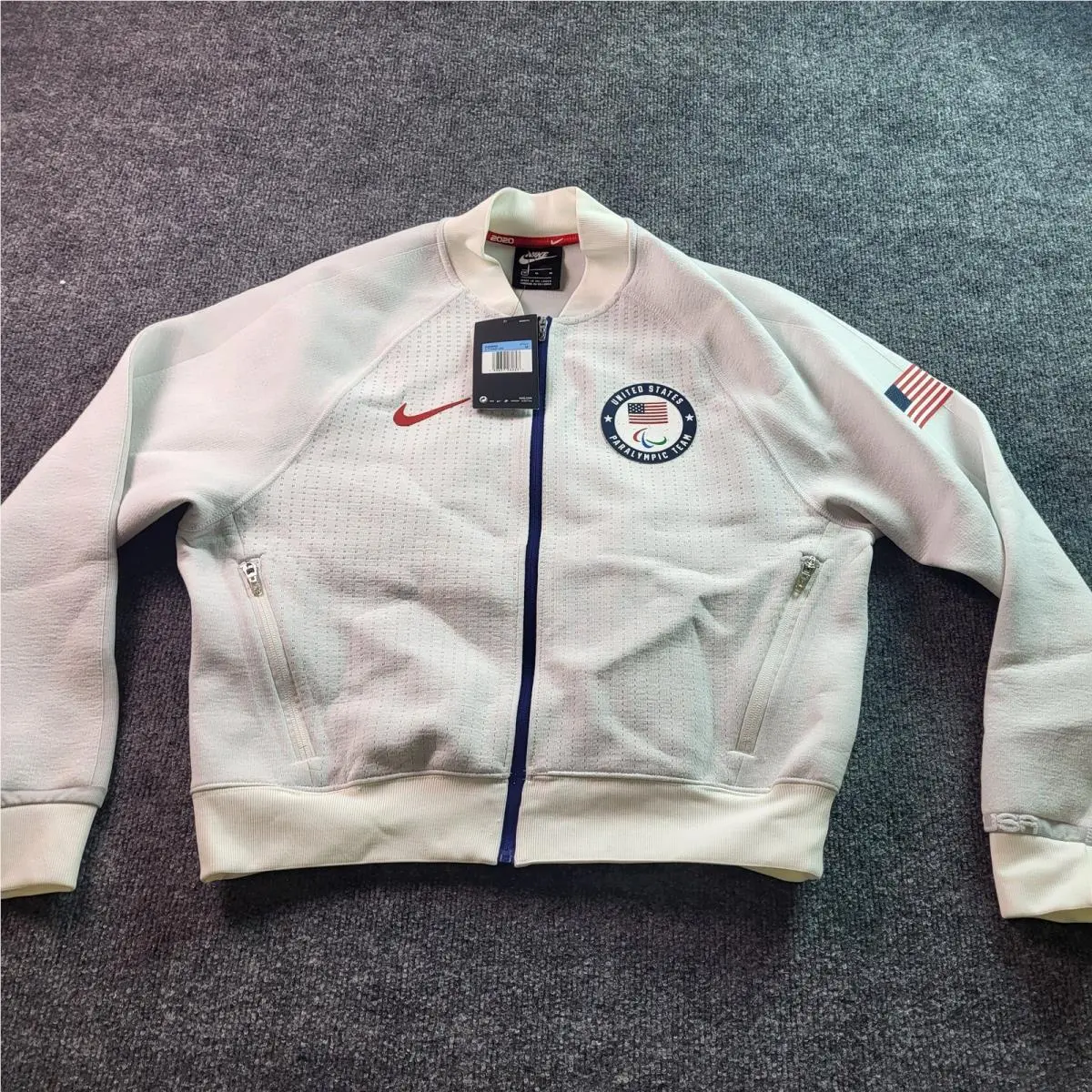 Nike United States Paralympic Team 2020Bomber Jacket White Usa Olympic Size M