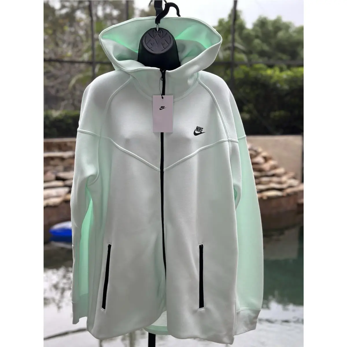 Nike Women`s Tech Fleece Windrunner Full Zip Jacket Xxl Green Activewear