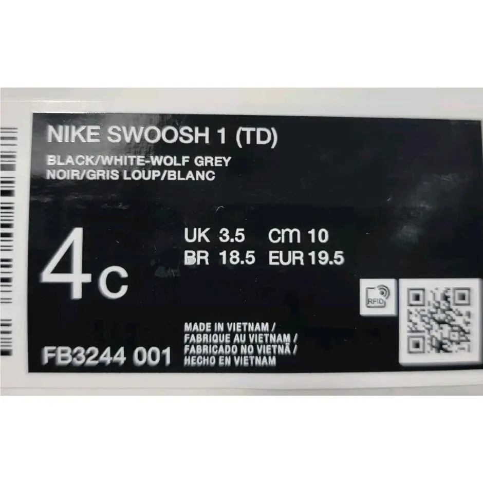 Nike shoes - Nike Swoosh 1 Baby - Swoosh Baby - FB3244-001 - Black 7