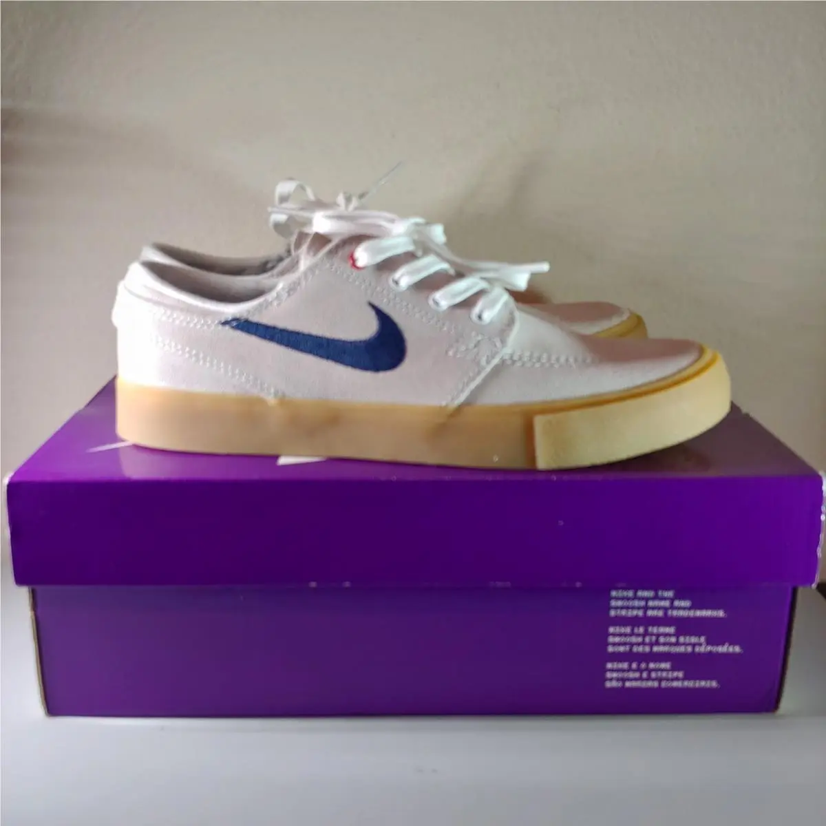 Men`s Size 4.5 - Nike Zoom Stefan Janoski RM SB White Midnight Navy Women`s Sz 6