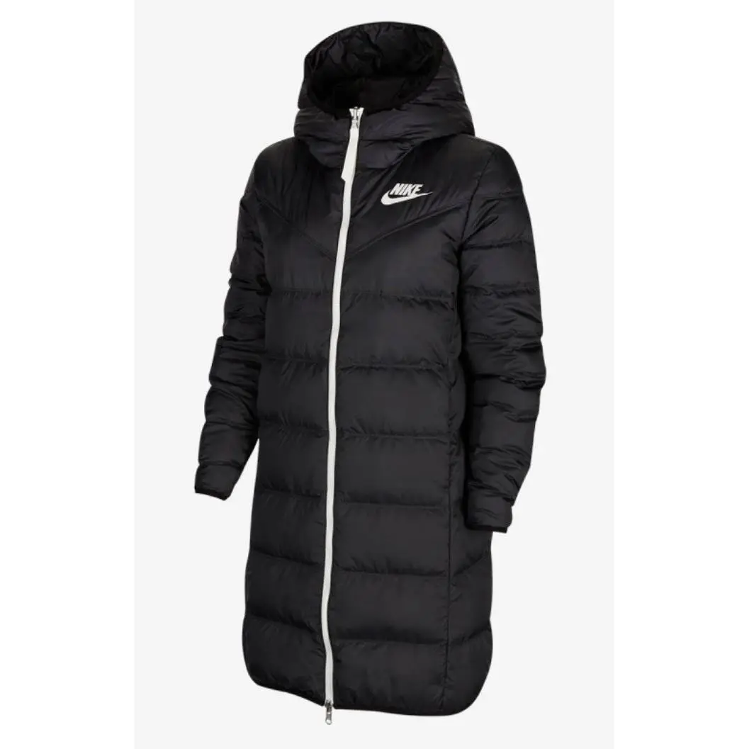 Nike Wind Runner Women`s Sz M Reversible Down Fill Parka Black Jacket CU0284-010
