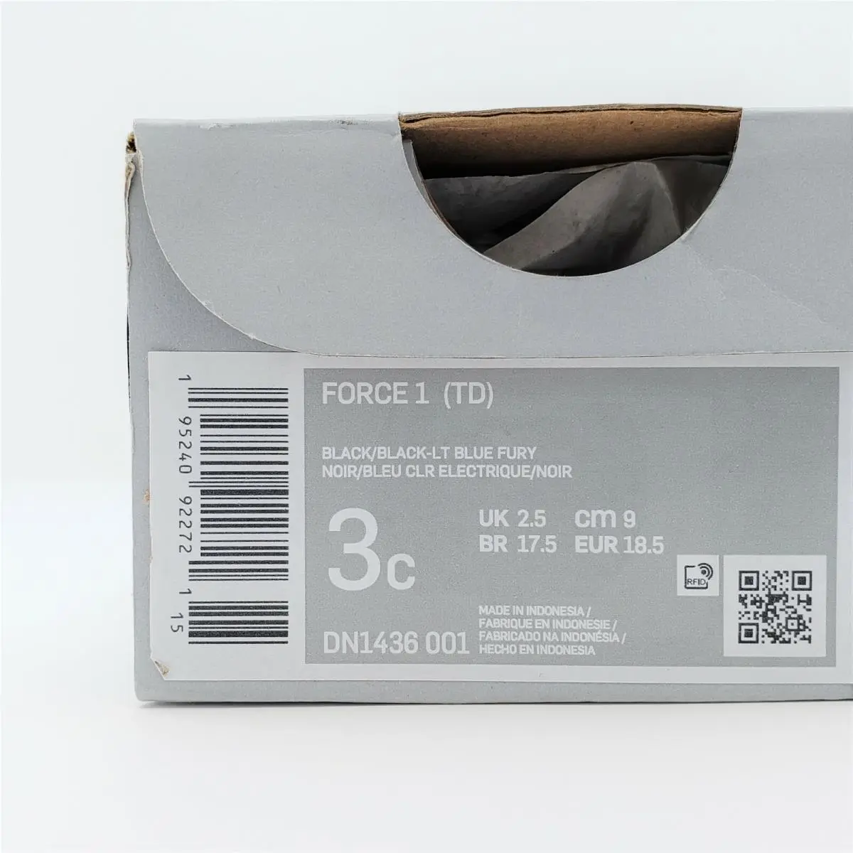 Nike shoes - Air Force 1 Low - Air Force Low - Black/Black-LT Blue Fury (UPC: 0195240922721) 9
