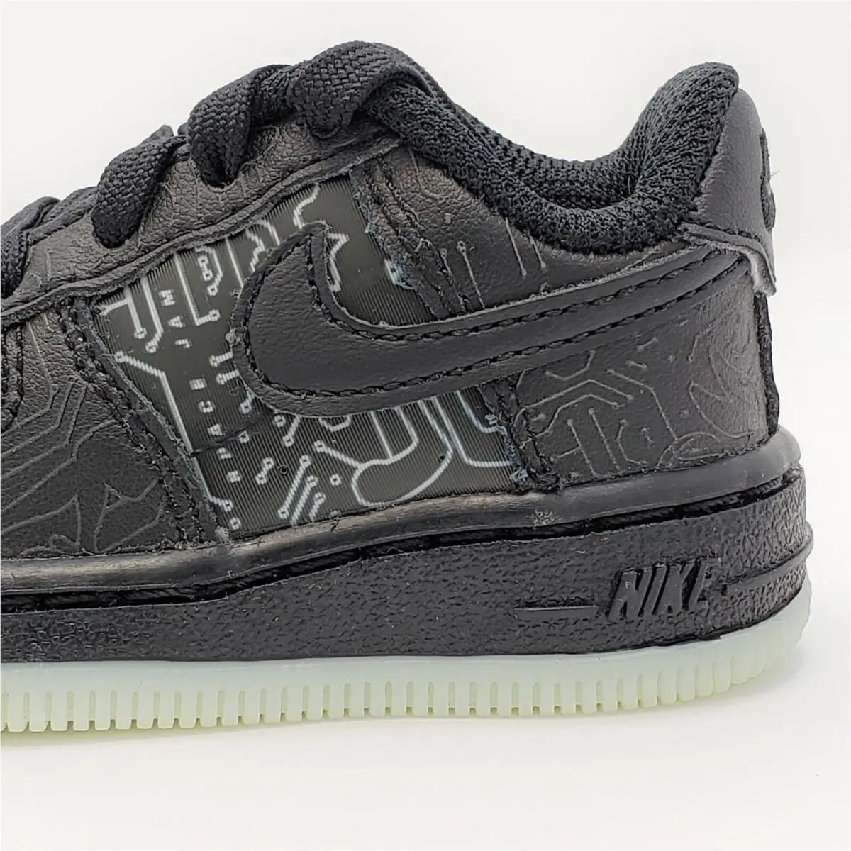Nike shoes - Air Force 1 Low - Air Force Low - Black/Black-LT Blue Fury (UPC: 0195240922721) 6