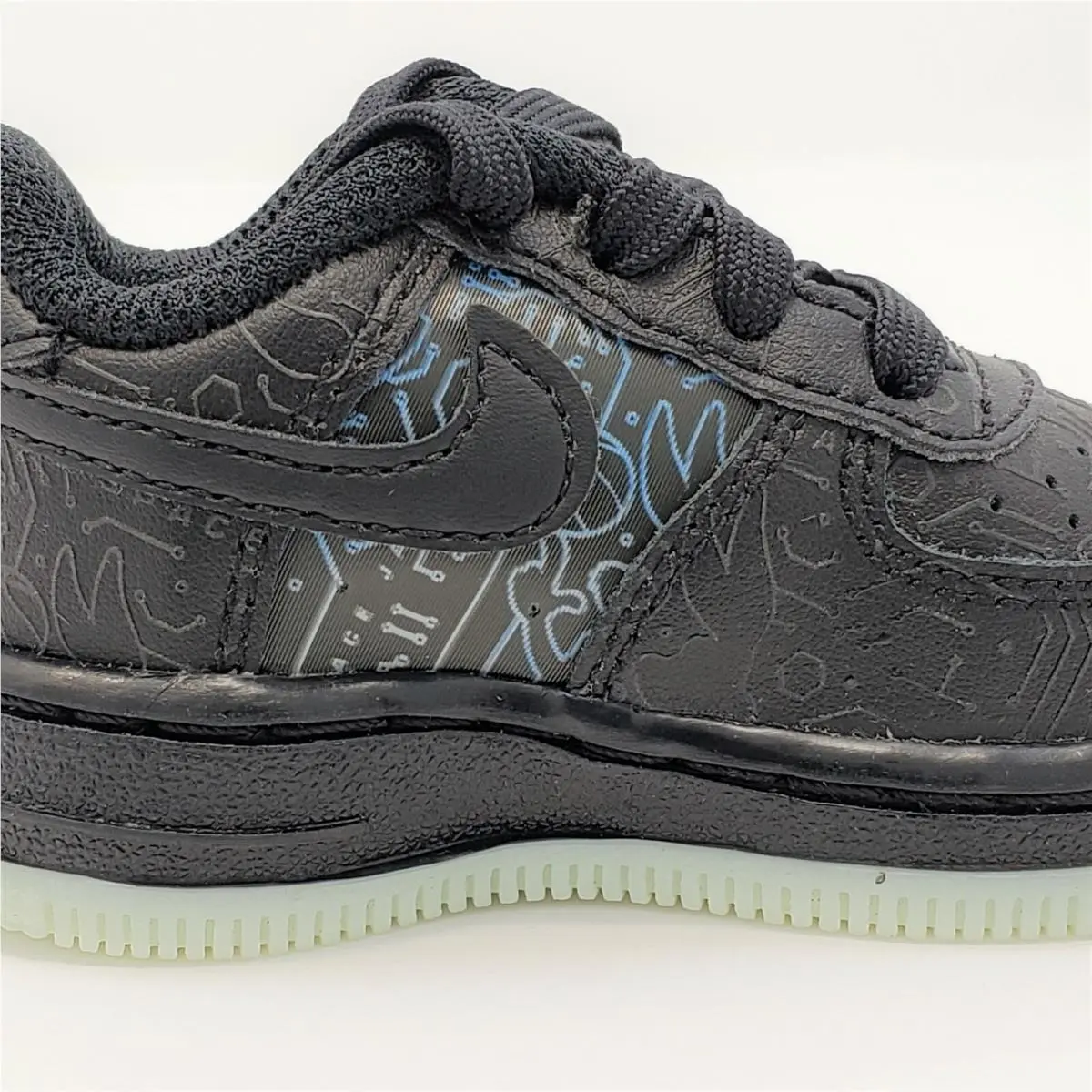 Nike shoes - Air Force 1 Low - Air Force Low - Black/Black-LT Blue Fury (UPC: 0195240922721) 7