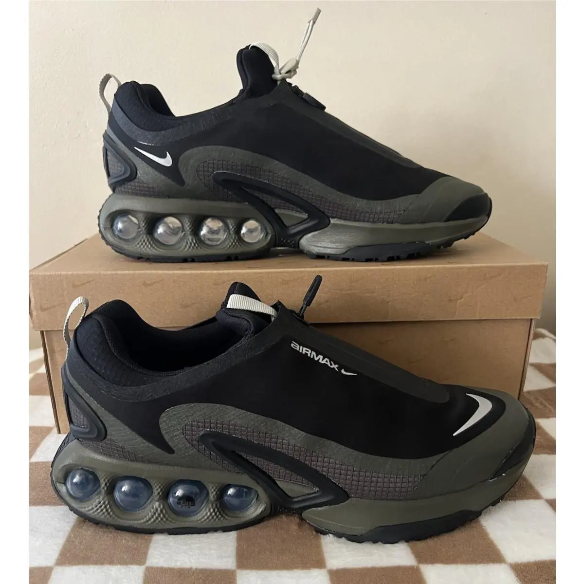 Nike Air Max Dn Roam Sneakers Black/cargo Khaki/stone HQ8605 002 Men`s 11
