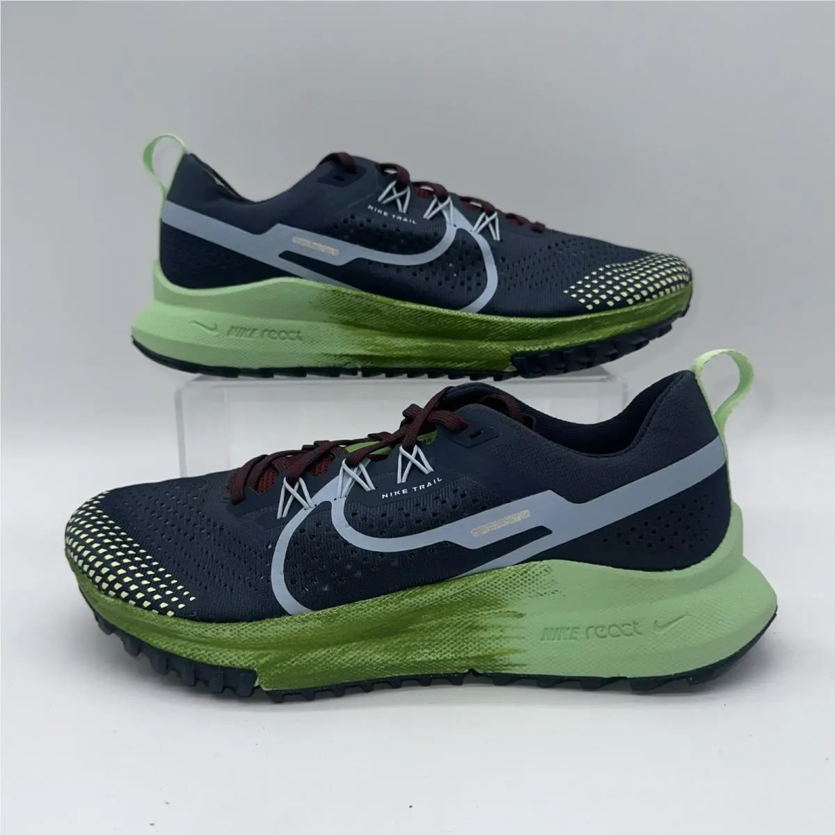 Nike Men`s Size 9 React Pegasus Trail 4 DJ6158 403 Sneaker Trainer Blue Sports