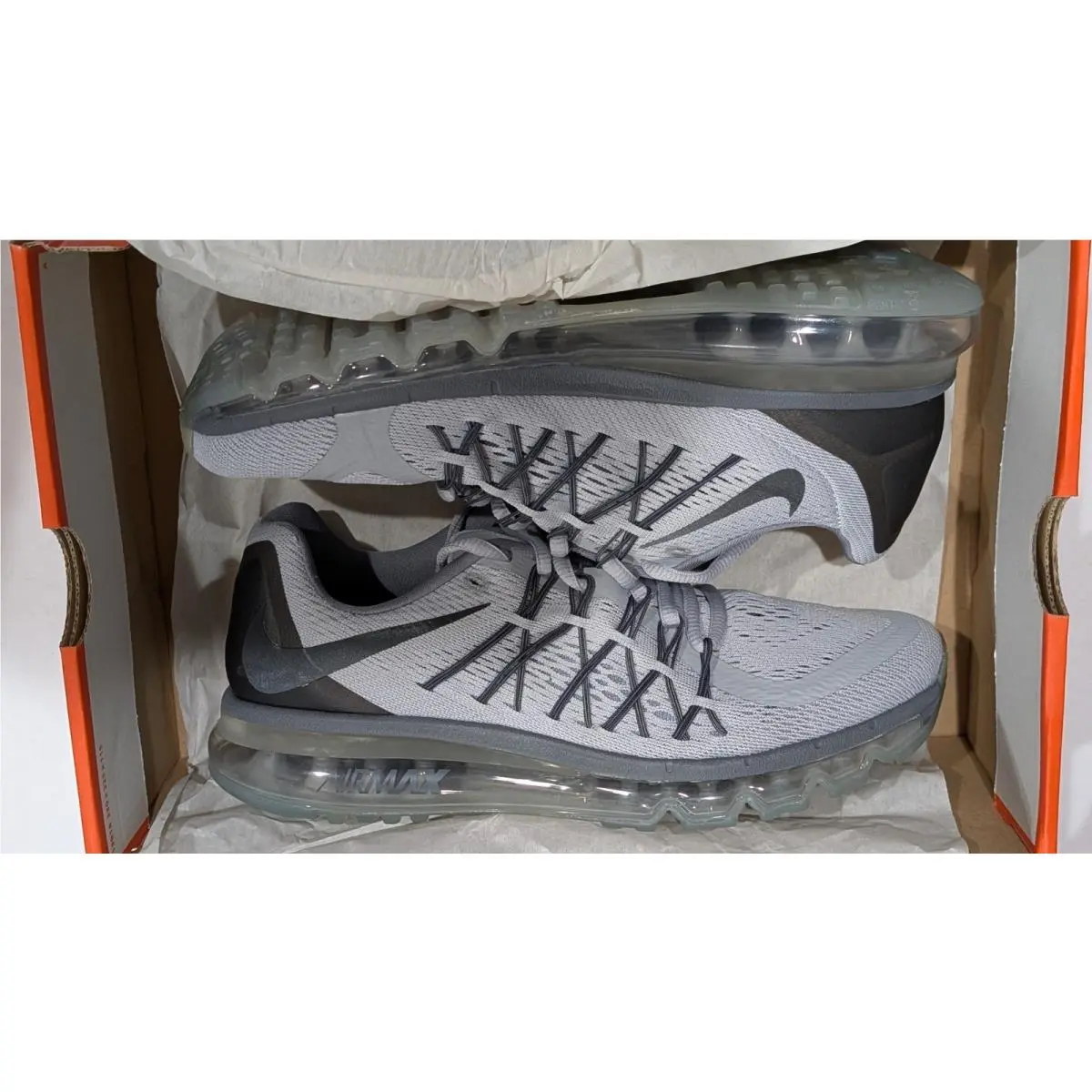 Nike Air Max 2015 698902-009 Men`s Size 8 Light Grey Black